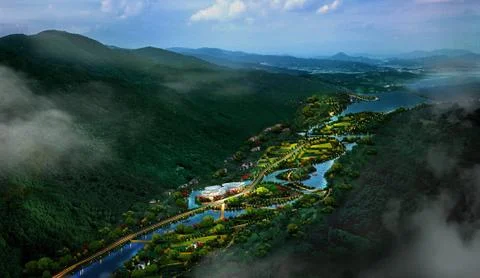 3d landscape visualization Stock Illustration