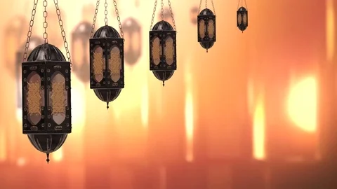 3D Lantern Ramadan With a moving background Vidéo 96015270