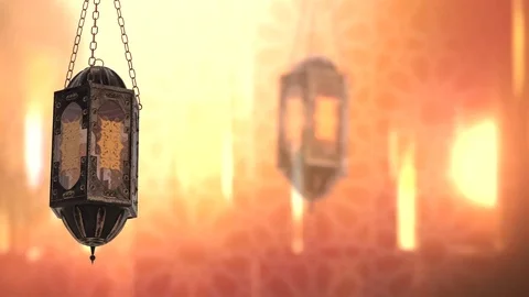 3D Lantern Ramadan With a moving background Vidéo 96015983