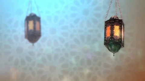 3D Lantern Ramadan With a moving background Vidéo 96016444