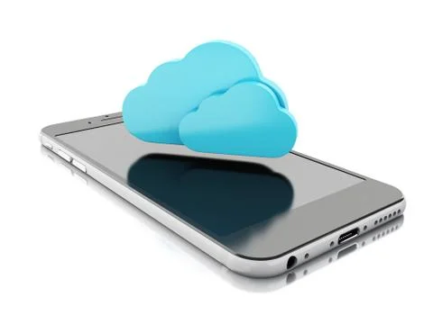 3d laptop and smartphone. Cloud computing concept 스톡 일러스트