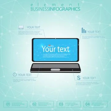 3d laptop computer with place for your text. Can be used for web design イラスト素材