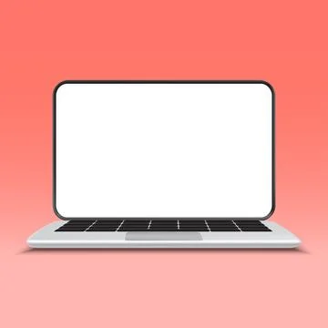 3D laptop with empty white screen for mockup concept. Showcase display mini.. 스톡 일러스트