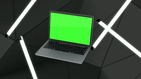 3D Laptop Green Screen Background, Green Screen Laptop, 3D Laptop Green Screen Stock Footage 283362916