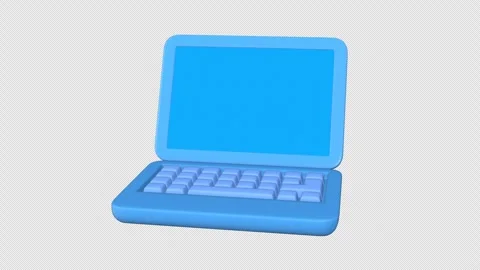 3D Laptop Icon Rotating on a Transparent Background. Seamless Loop. 4K Stock Footage 289301854