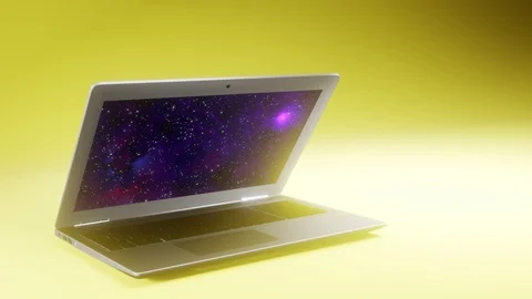 3D laptop model on the background Stock Footage 124867924