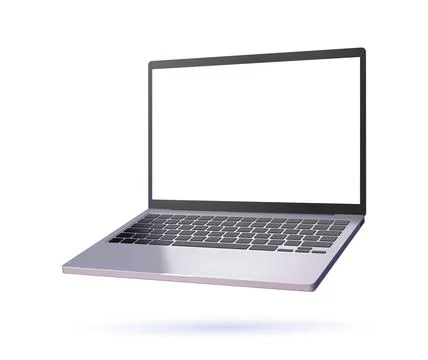 3D laptop notebook icon, mobile portable pc mockup Stock Illustration