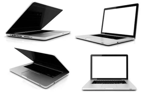 3d laptop PACK isolated on white background Illustrazione stock