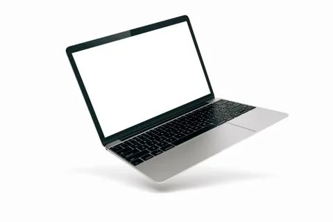 3d laptop on white background Illustrazione stock
