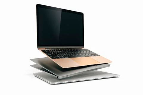 3d laptops on white background Illustrazione stock