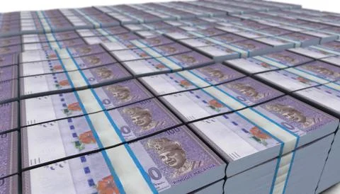 3D Large Stack of 100 Malaysia Ringgit Banknote Stock-Illustration