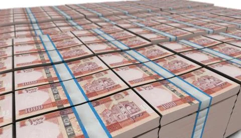 3D Large Stack of 1000 Afghanistan Banknote 스톡 일러스트