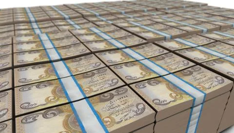 3D Large Stack of 1000 Dinar Iraq Banknote 스톡 일러스트