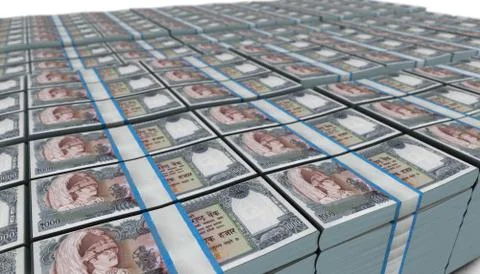 3D Large Stack of 1000 Nepal Rupee Banknote イラスト素材