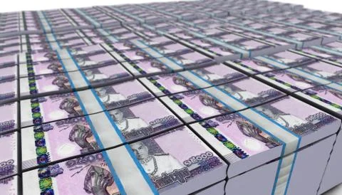 3D Large Stack of Cambodia Riels Banknote 스톡 일러스트
