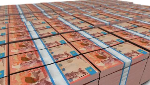 3D Large Stack of Kazakhstan Tenge Banknote 스톡 일러스트