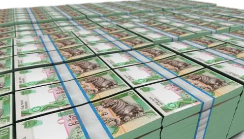 3D Large Stack of Sri Lankan Rupee Banknote 스톡 일러스트