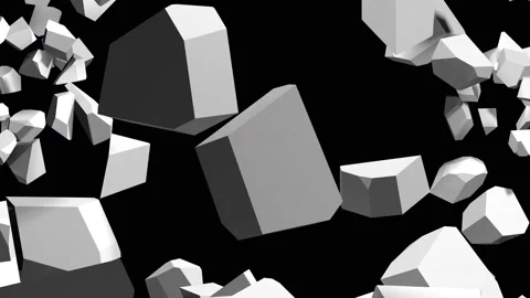 3D Large stone explosion falling fragments falling Stock Footage 150176437