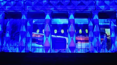3D Laser Show Amaizing Projection On The Palace Building Saint Petersburg Video stock 63369239