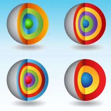 3d layered core spheres Stock Illustration