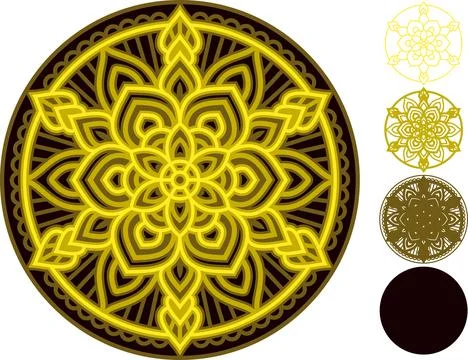 3d Layered Mandala. Multilayer Mandala for paper and laser cutting Stock Illustration