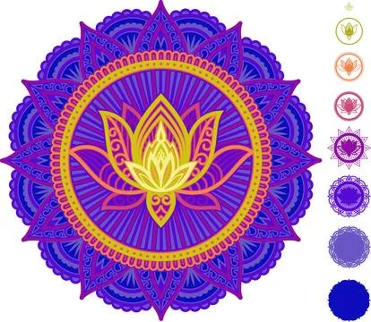 3d Layered Mandala Template. Mandala  With Lotus Flower Multilayer Cut File Stock Illustration