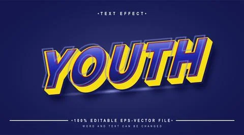 3d layered youth text effect Stock Illustration