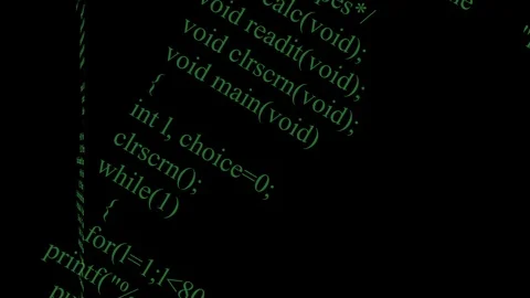 3D layers of computer code on a black background Stock Footage 92925336