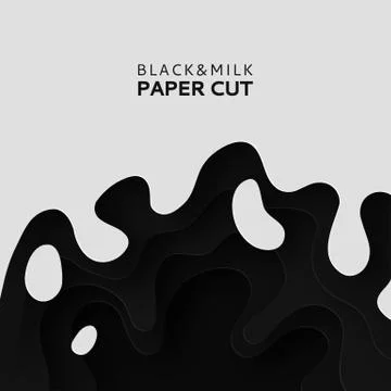 3D layers of paper cut the background of milk. Abstract paper carving art Stock Illustration