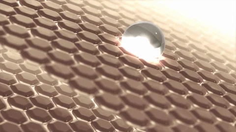 3D layers of the skin close up with a drop of serum pass though it Stock Footage 114076602