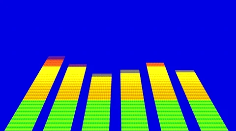 3D LCD Colorful EQ Equalizer Volume Bar Display - Loop + Scan Lines + Chroma Key Stock Footage 41736682