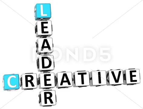 3d leader creative crossword Stock Illustration