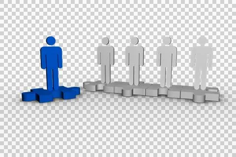 3d leader with team Stock Illustration