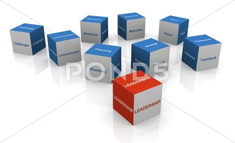 3d leadership cube Stock Illustration