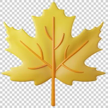 3D leaf maple in yellow color 스톡 일러스트