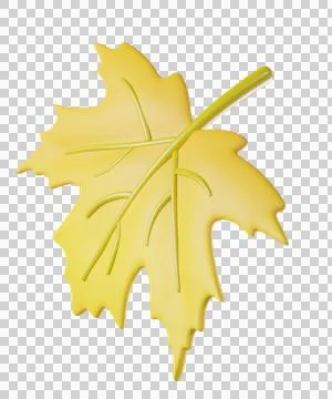 3D leaf maple in yellow color Stock Illustration