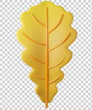 3D leaf oak in yellow color Stock Illustration