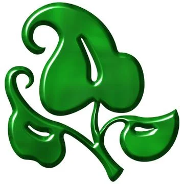 3D Leaf Ornament Stock Illustration