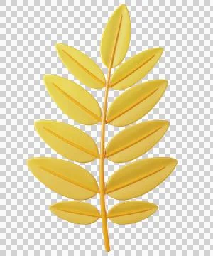 3D leaf rowan in yellow color Stockillustratie