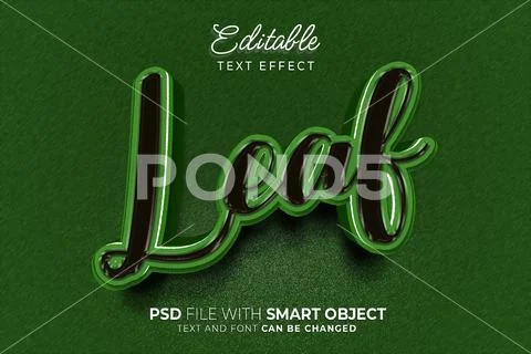3D Leaf text editable text effect. easy to use. suitable for title design. PSD Template