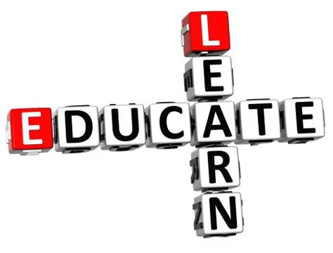 3d learn educate crossword Stock Illustration