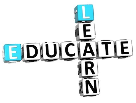 3d learn educate crossword Stock Illustration