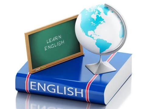 3d Learn english. Education concept. 스톡 일러스트