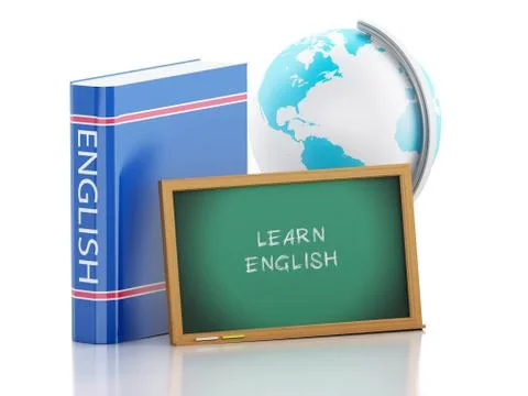 3d Learn english. Education concept. Stockillustratie