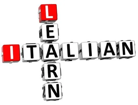 3d learn italian crossword Stock Illustration