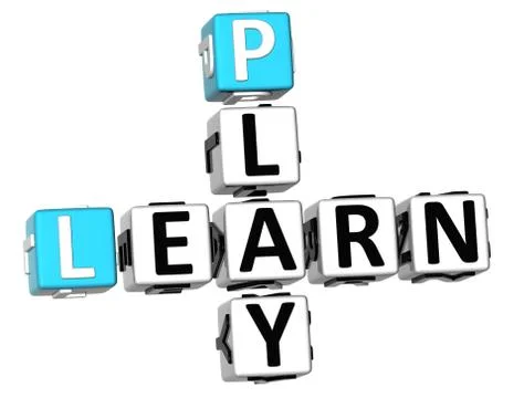 3d learn play crossword Illustrazione stock