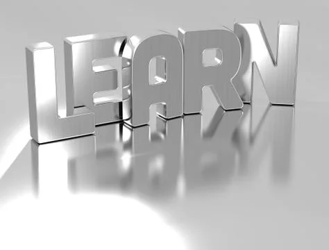 3d learn silver text Illustration