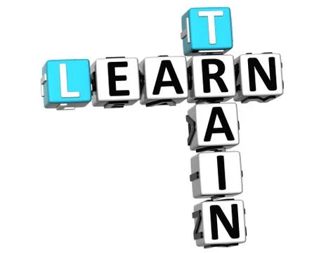 3d learn train crossword Illustration