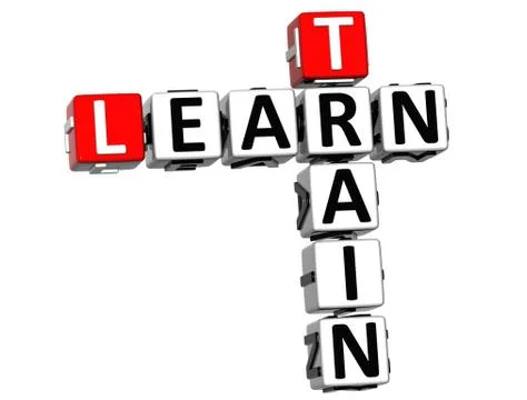 3d learn train crossword 스톡 일러스트