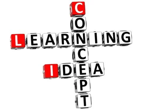 3d learning concept idea crossword Stock Illustration